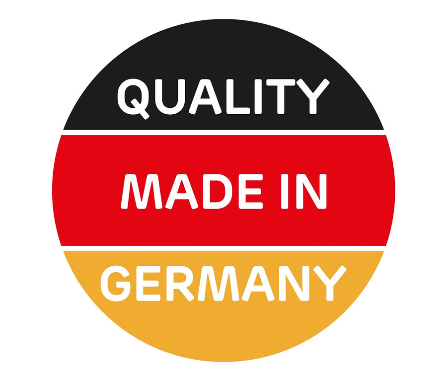 Qualität Made in Germany Logo.