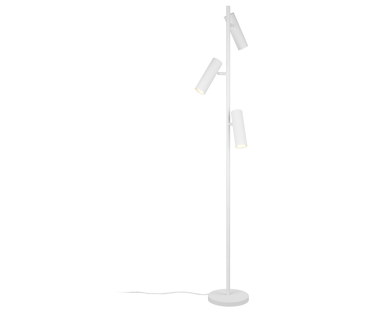 Eine Trio Stehleuchte »Soka« in Weiß mit drei einstellbaren Strahlern.