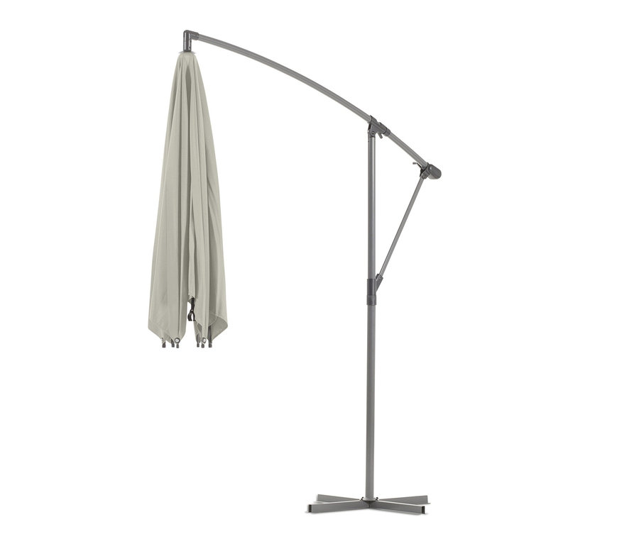 Grauer Leco Ampelschirm* Ø 300 cm inklusive Schirmständer und Abdeckhaube.