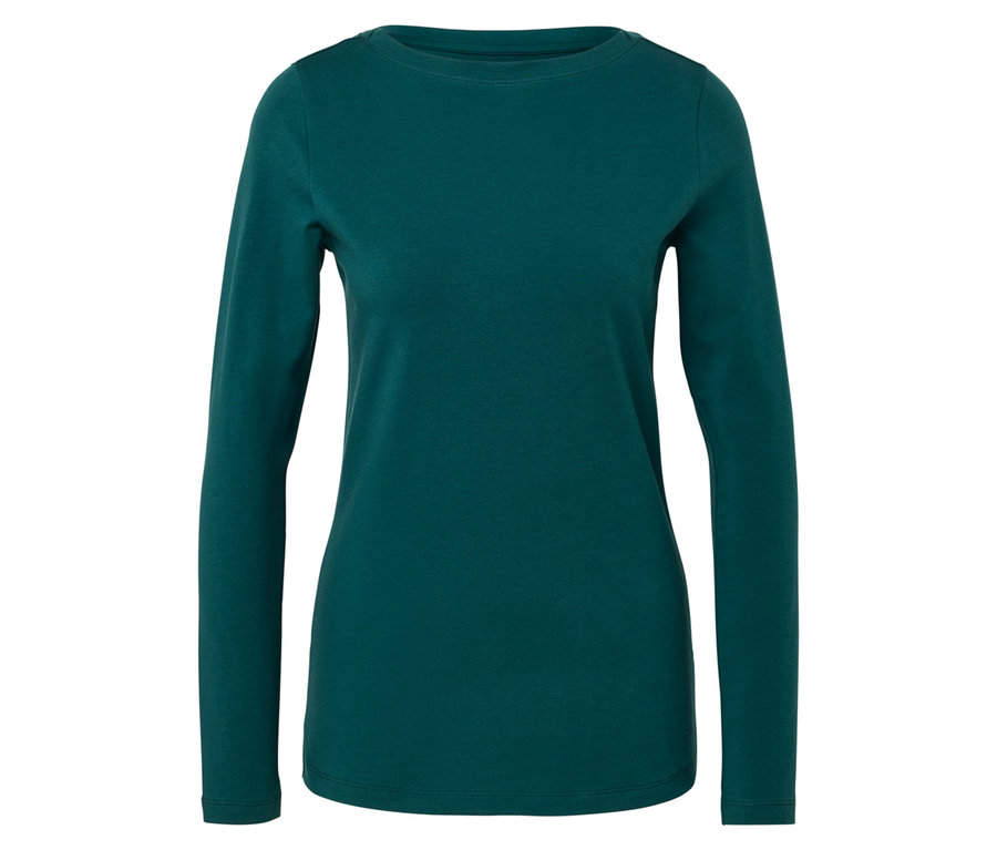 Petrolfarbenes Langarmshirt.