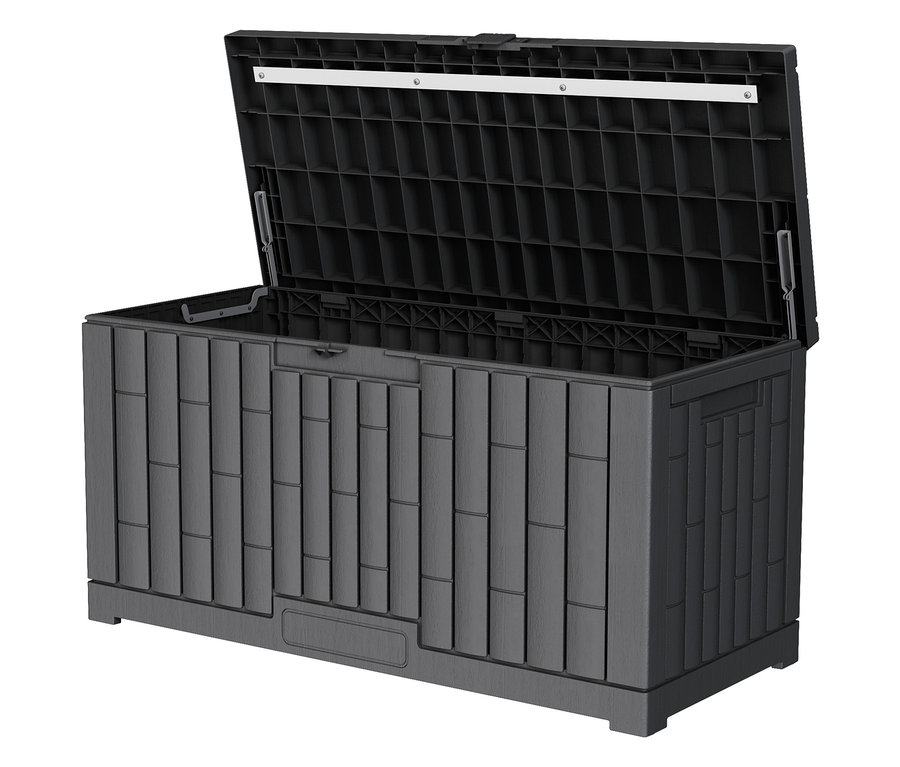 Geöffnete graue Kunststoff-Kissenbox, 300 l.