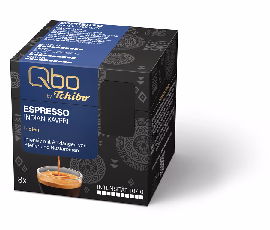 Qbo Espresso INDIAN KAVERI – 8 Kapseln