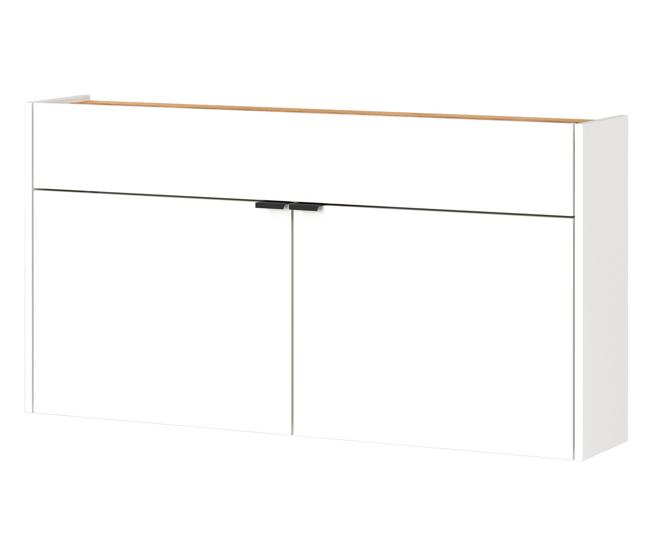 Breiter, weißer Mehrzweckschrank »Ameca« mit zwei Türen und einer Schublade.