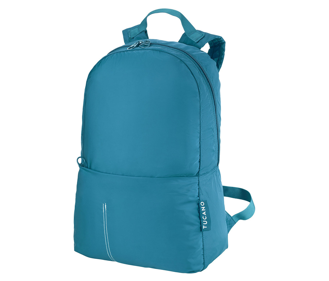 Petrolfarbener Tucano Rucksack »Compatto Eco« mit Tragegriffen und Reißverschluss.