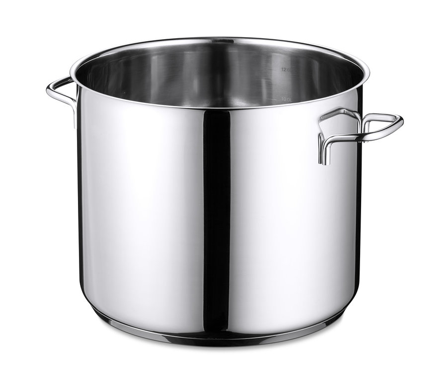 Ein XL-Edelstahl-Topf mit Griffen.