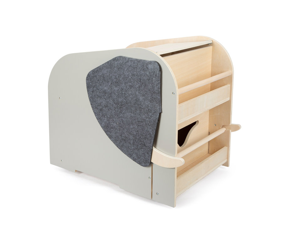 Eine schräge Ansicht der small foot Spielzeugbox Elefant "Wildlife".