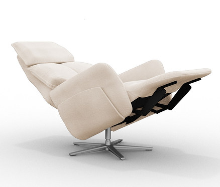 Cremefarbener Liegesessel »Theo« XBO-1 vor weißem Hintergrund.