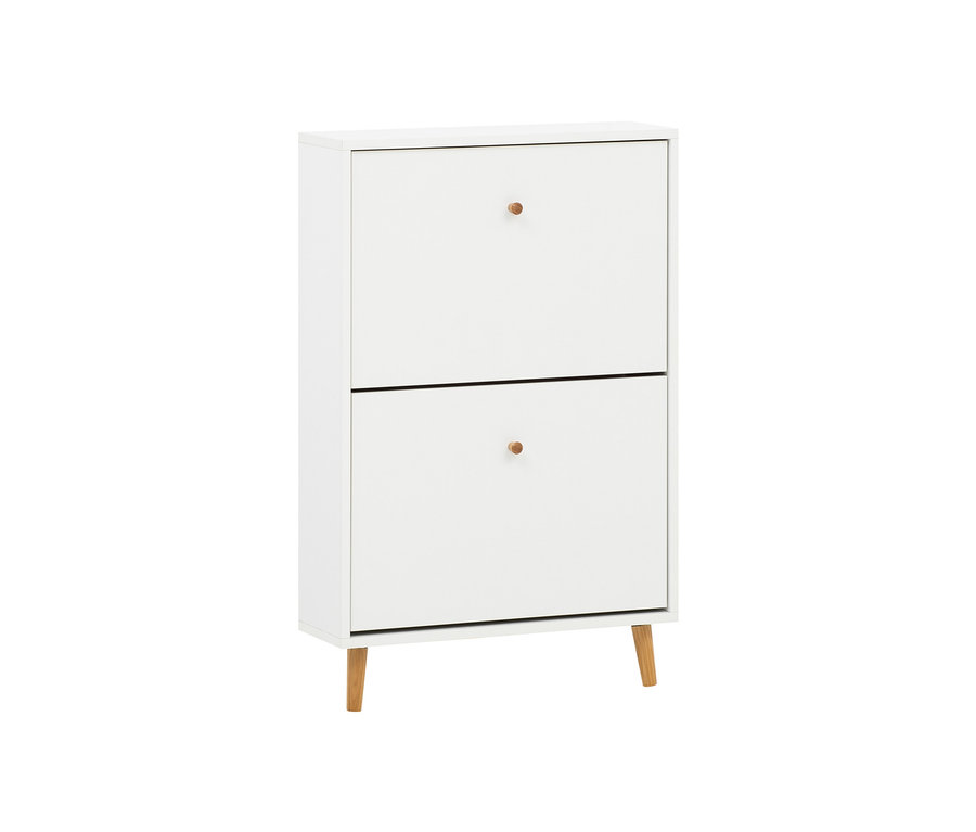 Weißer Schuhschrank »Bjarne« mit 2 Klappen.
