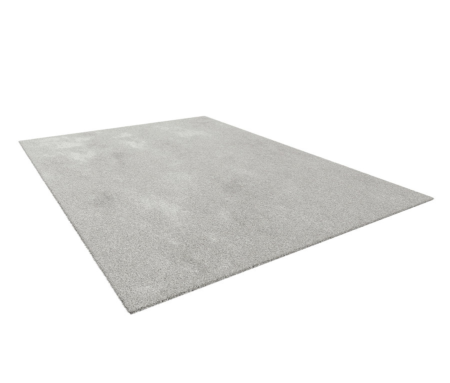 Hellgrauer Teppich »Mellow« auf weißem Hintergrund.