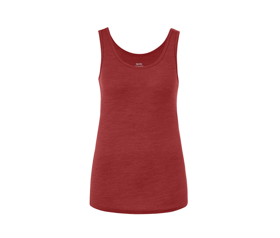Rotes Sport-Tanktop aus Merinowolle.