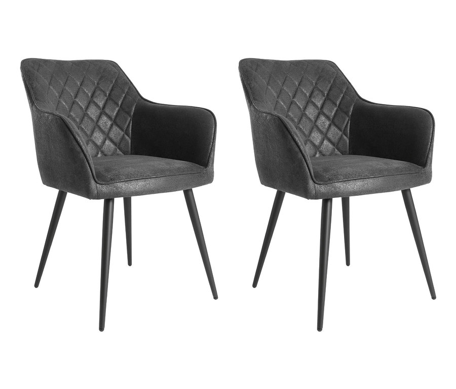 Zwei graue Eglo Stühle »Masantol« auf weißem Hintergrund.