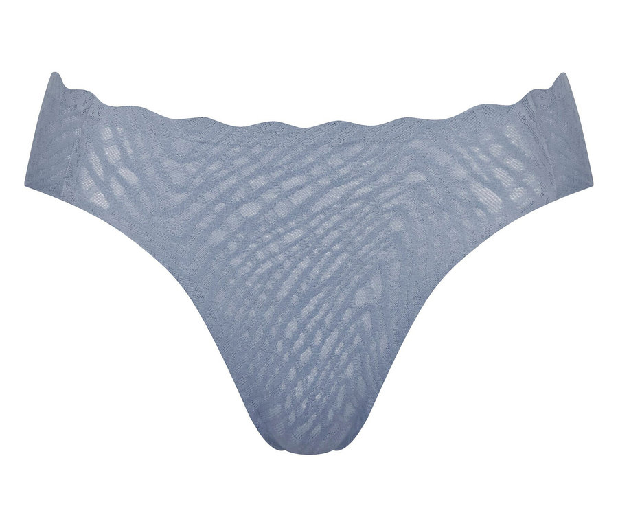 Bläulich grauer, hochgeschnittener sloggi ZERO Feel Bliss High leg Slip.