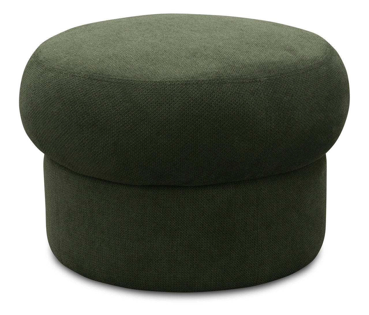 Nahaufnahme des Domo Pilzhockers »Marbella« in Dunkelgrün.