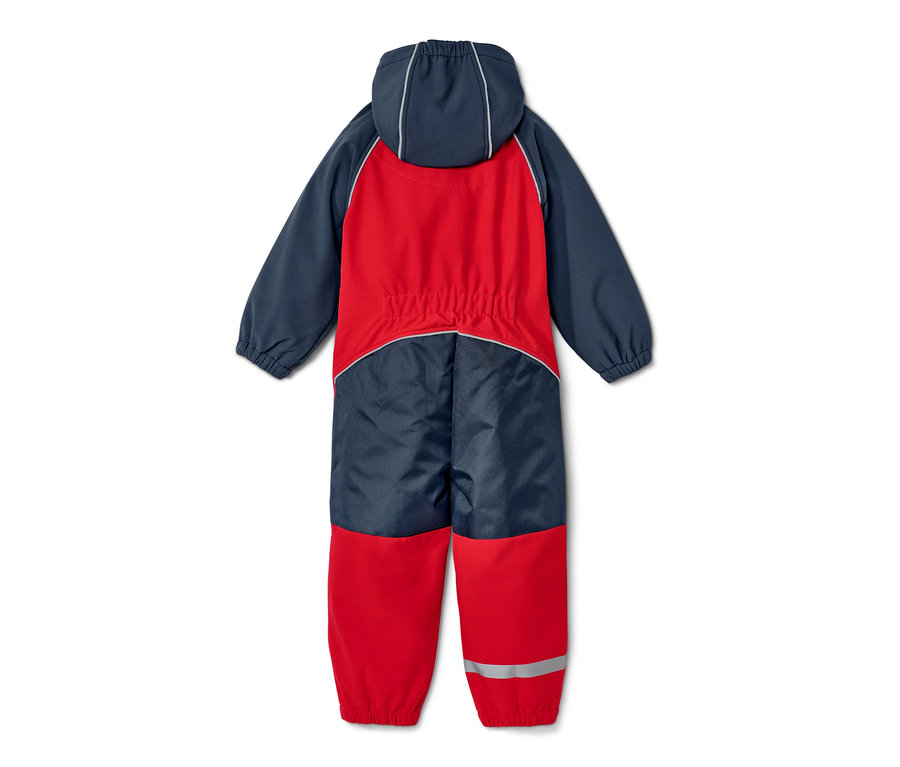 Rot-blauer Kinder-Softshell-Einteiler.