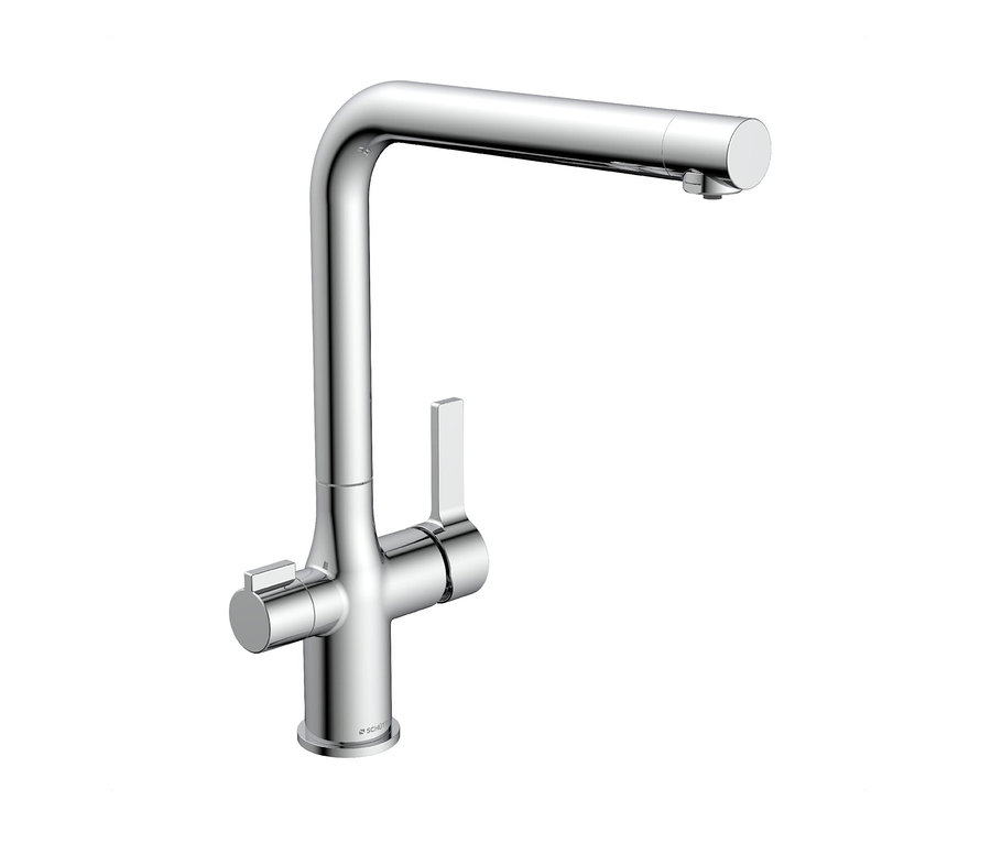 Chromfarbene Schütte AQUASTAR PRO Filterarmatur.