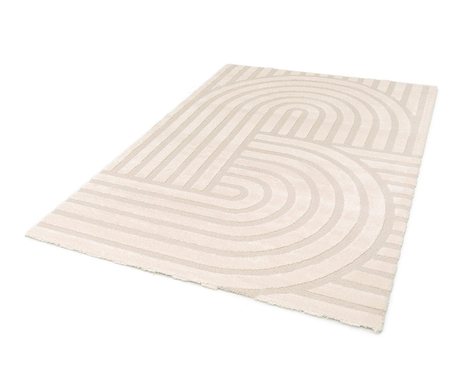 Beiger Teppich »Cosmo« mit geometrischem Muster.