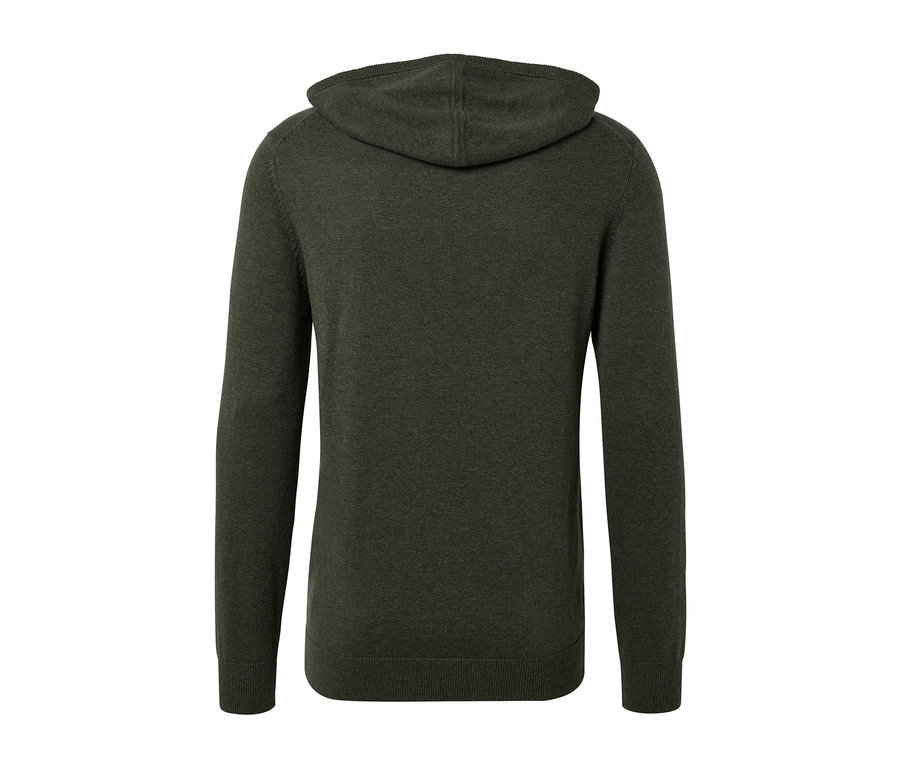 Rückansicht eines Strick-Hoodies.