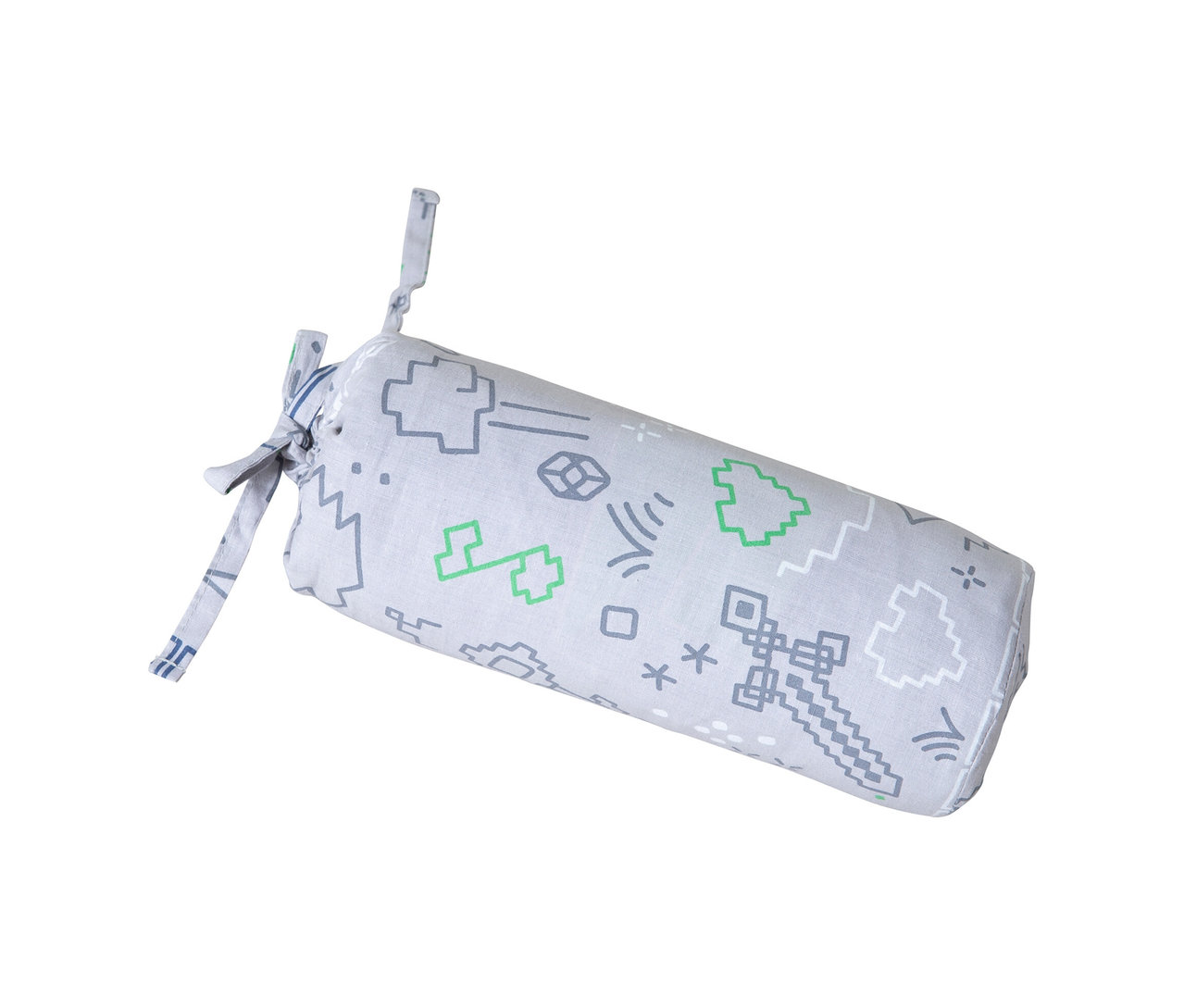 Minecraft Wendebettwäsche Rolle mit Schwert- und Blockmustern.