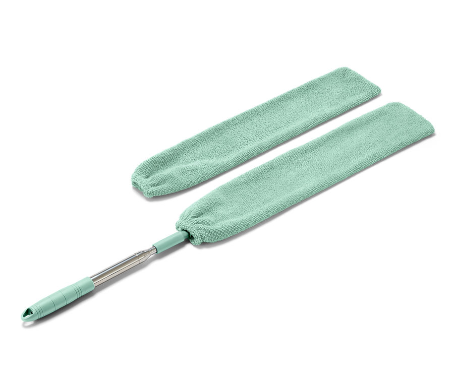 Ein grüner flexibler Staubfänger.