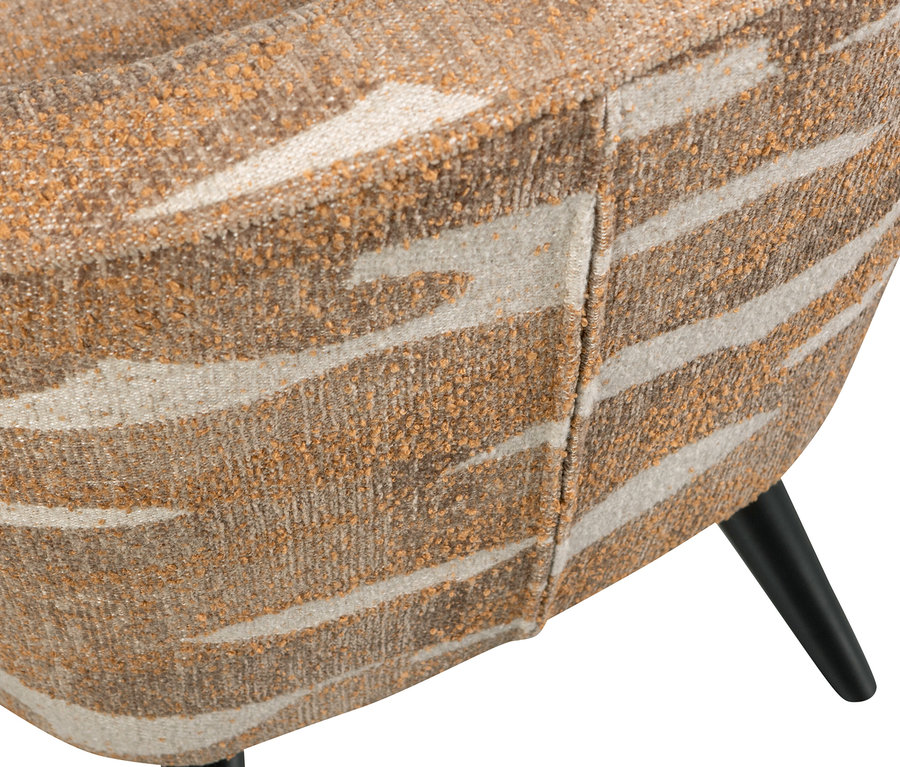 Detailansicht von Woood Sessel »Sara« naturel melange mit schwarzen Beinen.