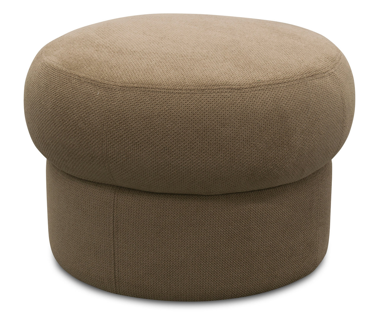 Ein einzelner Domo Pilzhocker »Marbella« in der Farbe Coffee steht auf einem weißen Hintergrund.