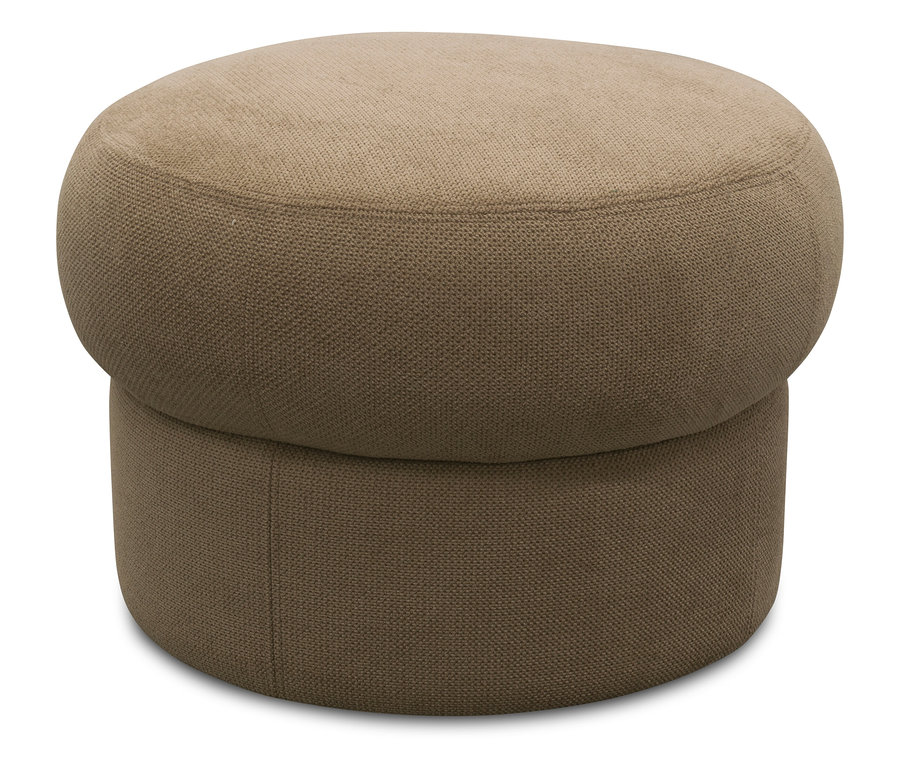 Ein einzelner Domo Pilzhocker »Marbella« in der Farbe Coffee steht auf einem weißen Hintergrund.