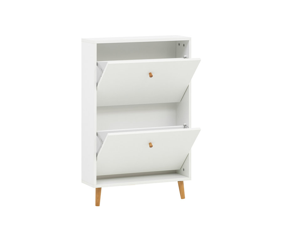 Weißer Schuhschrank »Bjarne« mit 2 Klappen.