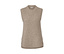 Beige melierter Strick-Pullunder.