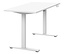 Freistehender, elektrischer Schreibtisch »Torge L138« in mattem Weiß mit zwei T-förmigen Beinen.