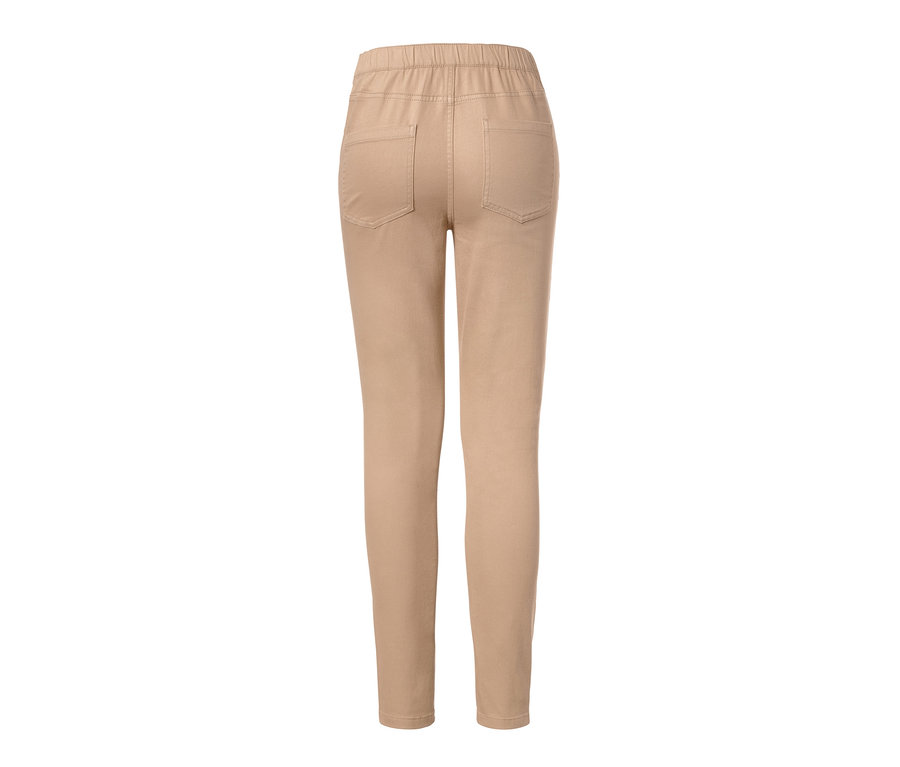 Rückansicht einer beigen Treggings.