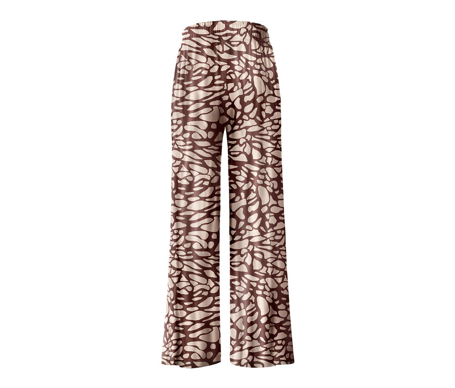 Eine Relaxhose mit braunem Muster.