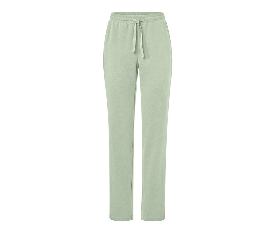 Helle grüne Loungewear-Hose mit Kordelzug in der Taille.