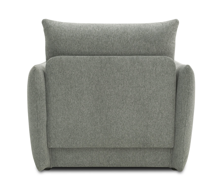 Detailansicht des grauen DOMO collection Schlafsofa 1-Sitzer »Helsinki«.