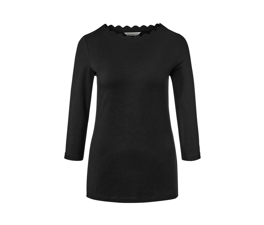 Schwarzes Shirt mit 3/4-Arm.