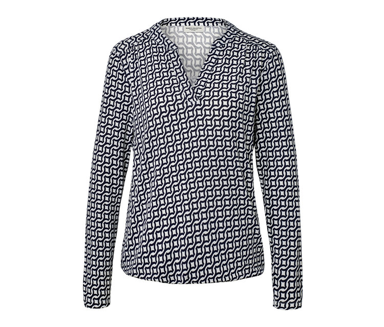 Bedrucktes Blusenshirt, navy.