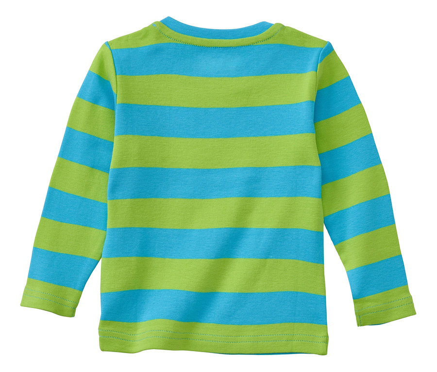 JAKO-O Streifenshirt, türkis-grün mit horizontalen Streifen.