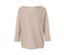 Beige melierter Feinstrickpullover.