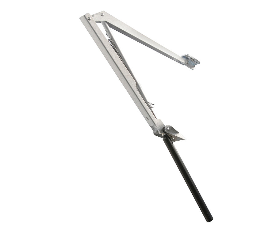 Ein silberner Vitavia automatischer Fensterheber »Thermovent« vor einem weißen Hintergrund.