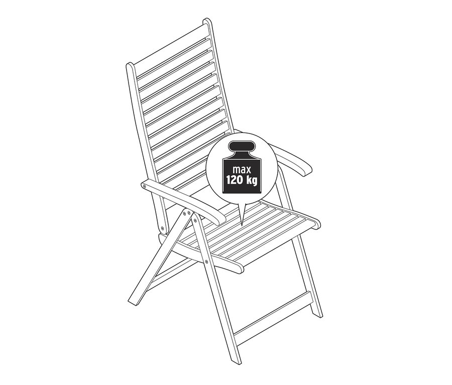 Illustration eines Hochlehners »Leira« mit verstellbarer Rückenlehne.