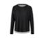 Schwarzes 2-in-1-Sportshirt mit langen Ärmeln und grauem Einsatz.