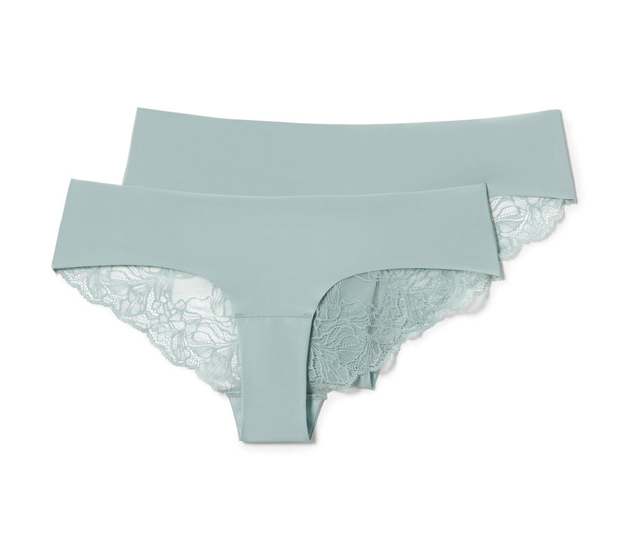 Zwei türkisfarbene Magic-Cut-Brazil-Slips.