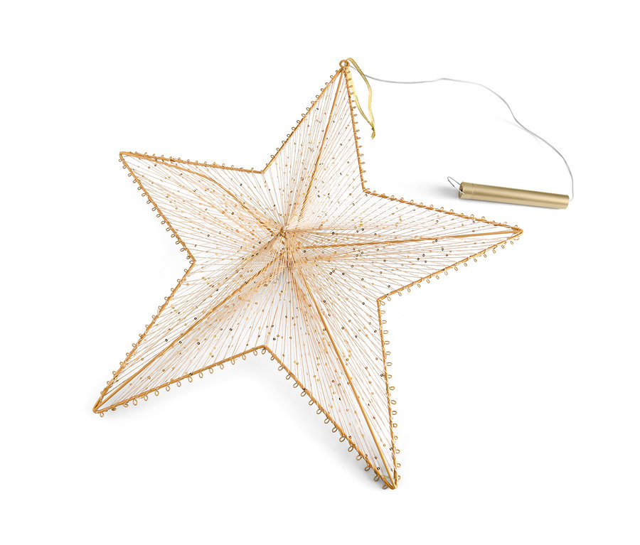 Grosser LED-Stern-Aufhänger in Gold.