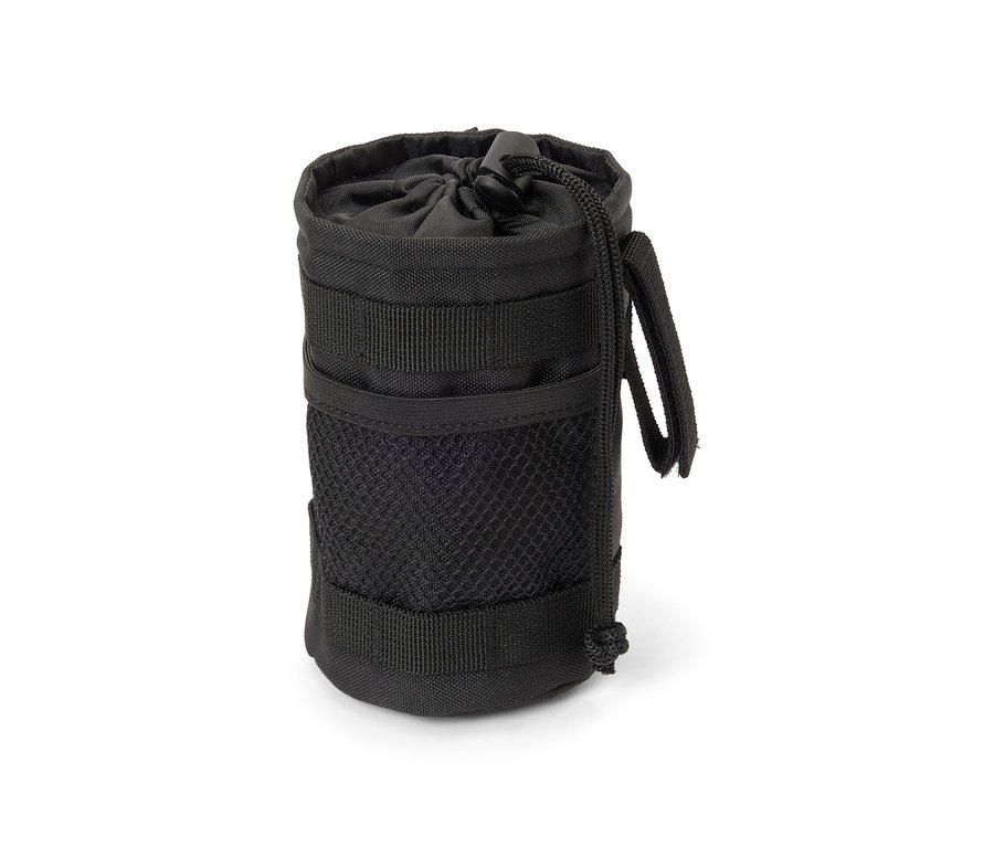 Eine schwarze Fahrrad-Snacktasche.