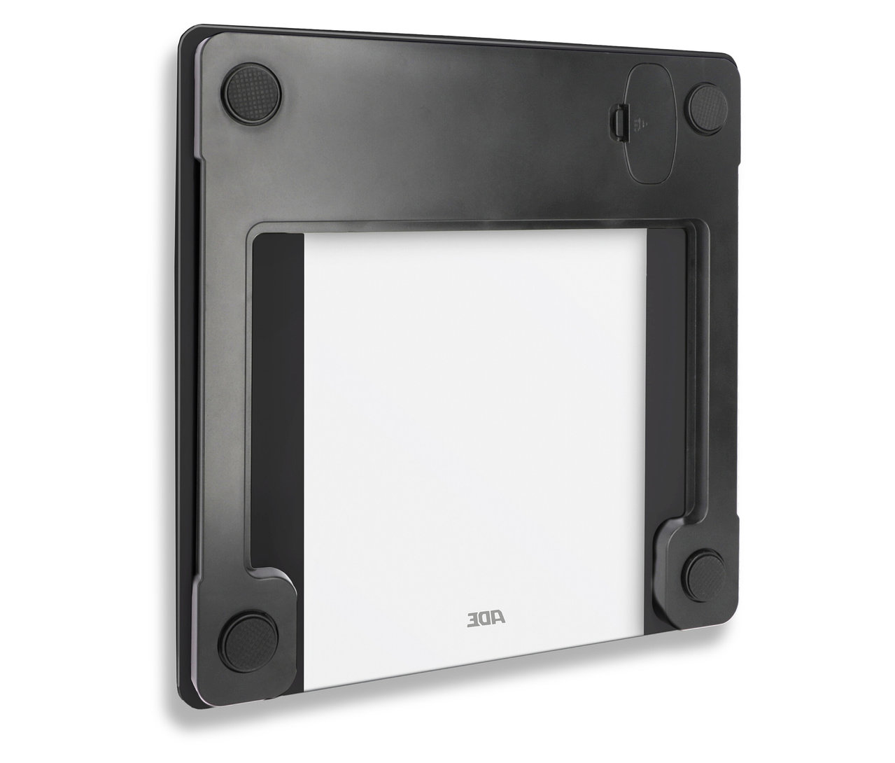 Die ADE Digitale Körperanalysewaage »Ines«, bis 200 kg, ist schwarz umrandet und hat eine weiße Trittfläche.