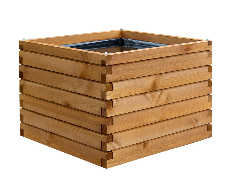 Quadratischer Dobar Hochteich »Alea« aus Kiefernholz.