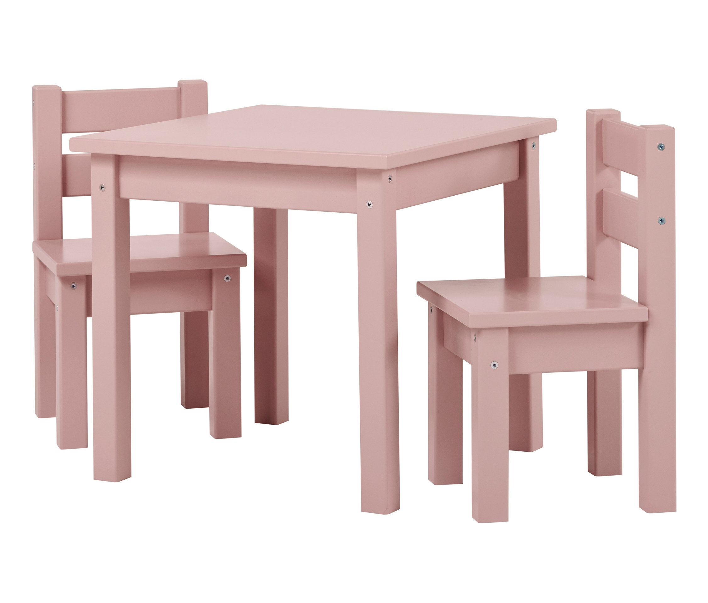 Rosa Hoppekids Tisch-und-Stuhl-Set »Mads« mit Tisch und zwei Stühlen.