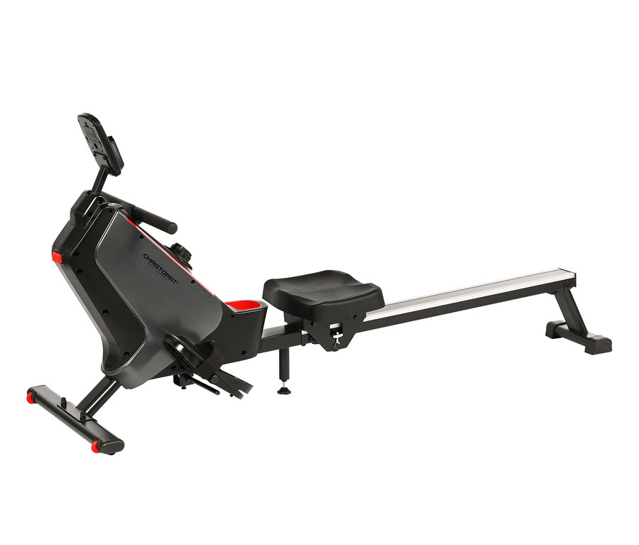 Ein schwarz-graues Rudergerät RW 1000 vor einem weißen Hintergrund.