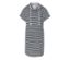Gestreiftes Frottee-Strandkleid mit Kapuze und kurzen Ärmeln.