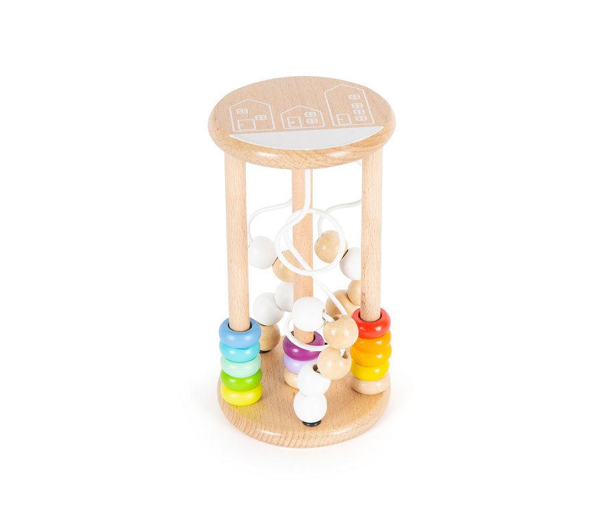 Holzmotorikspielzeug small foot Motorikspiele-Set »Regenbogen« mit bunten Ringen und Perlen.