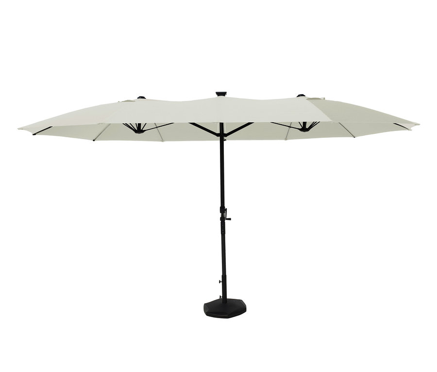 LECO Doppel-Sonnenschirm* mit LED-Beleuchtung, oval, ca. 270 x 460 cm, beige.